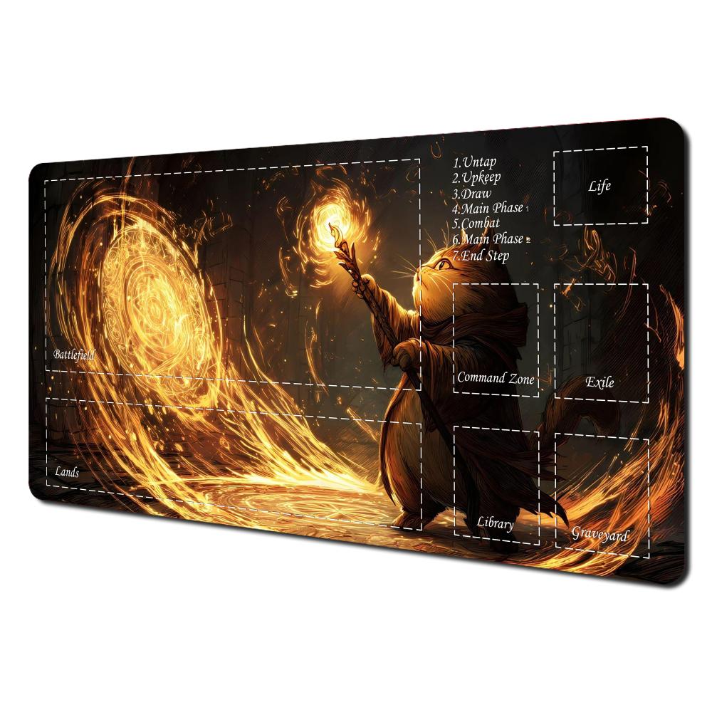Игровой коврик Magic Playmat коврик для карточных игр с зонами mtg playmat Забавный дизайн с кошкой Настольный коврик расширение для игровой клавиатуры коврик для мыши резиновый нескользящий 40x80x0.2cm