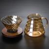 New Electroplated Champagne Color Cloud Pot Glass Coffee Pot V60 Coffee Filter Set Is Simple