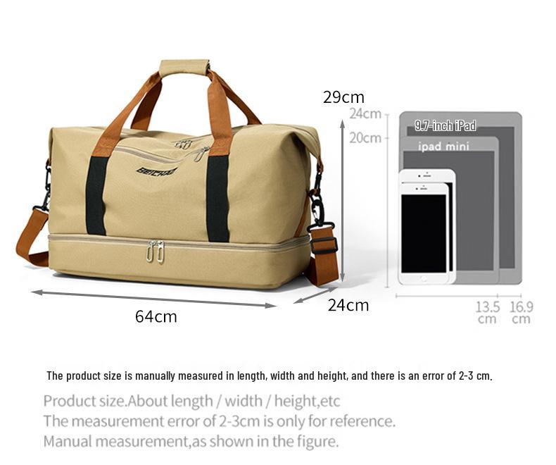 Lekka torba sportowa i podróżna w stylu koreańskim z separacją na mokre/suche