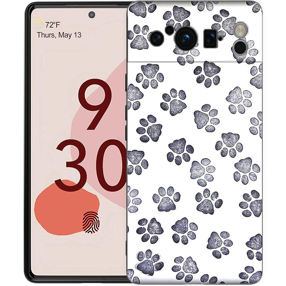 Cute Cat Dog Paw Love Phone Case For Google Pixel 8 7 6 Pro 6A 7A 5G Soft Silicone Shockproof TPU Black Cover Fundas