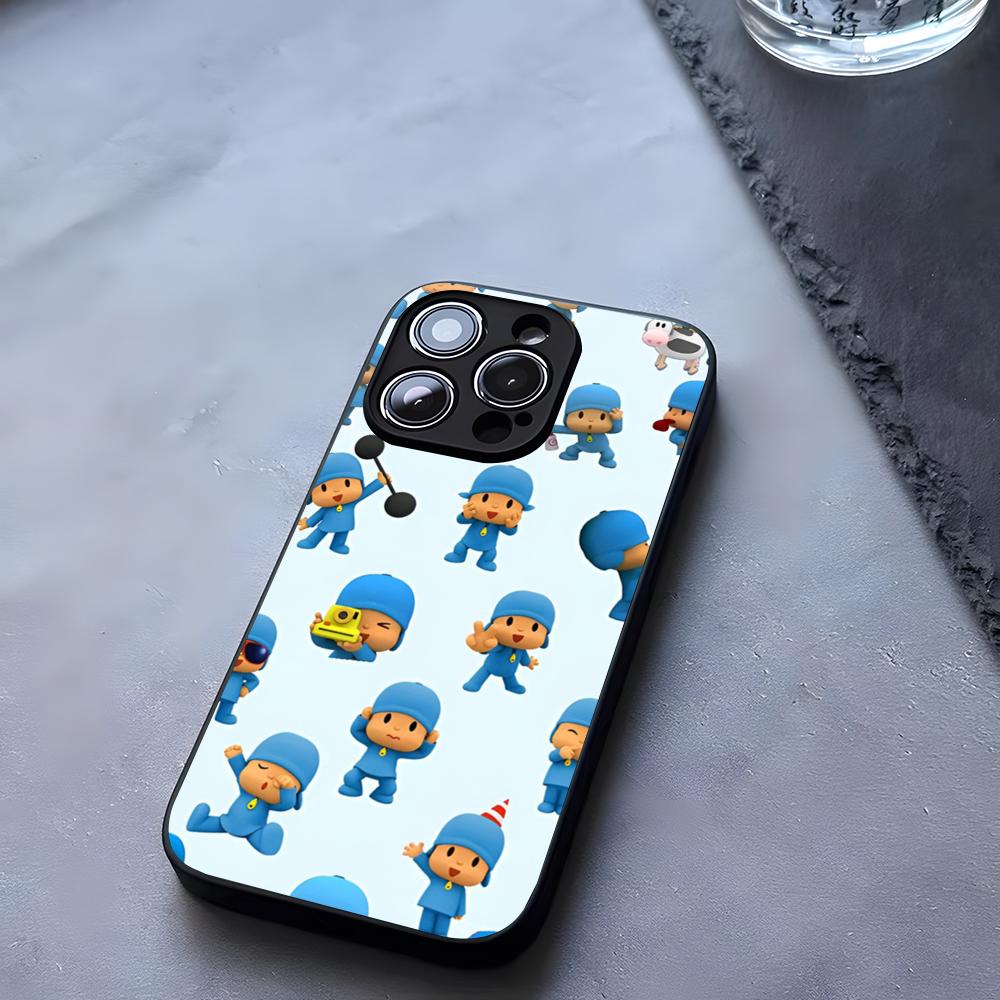 Cartoon P-Pocoyos Cute Phone Case Tempered Glass For IPhone 17 13 14 16 12 15 11 Pro Max Plus Mini X XR SE2020 Coque