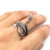 Punk Snake Ring for Men Women Exaggerated Antique Silver Color Fashion Personality Stereoscopic Opening Adjustable Ring