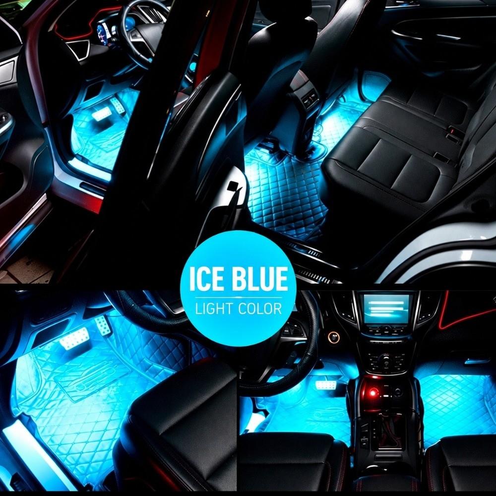 RGB Car LED Strip Lights 4 in 1 Car Interior LED Lights Car LED Footwell Lights  Car Floor Decor
