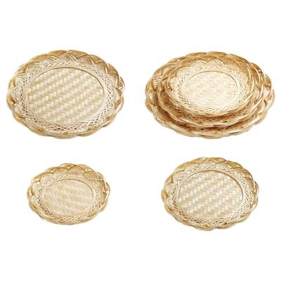 Bambuskorb Tablett Lebensmittelaufbewahrung Servierplatte Handgeflochtener Behälter Leichter Brotkorb für Zuhause Snacks Gemüse Party Küche