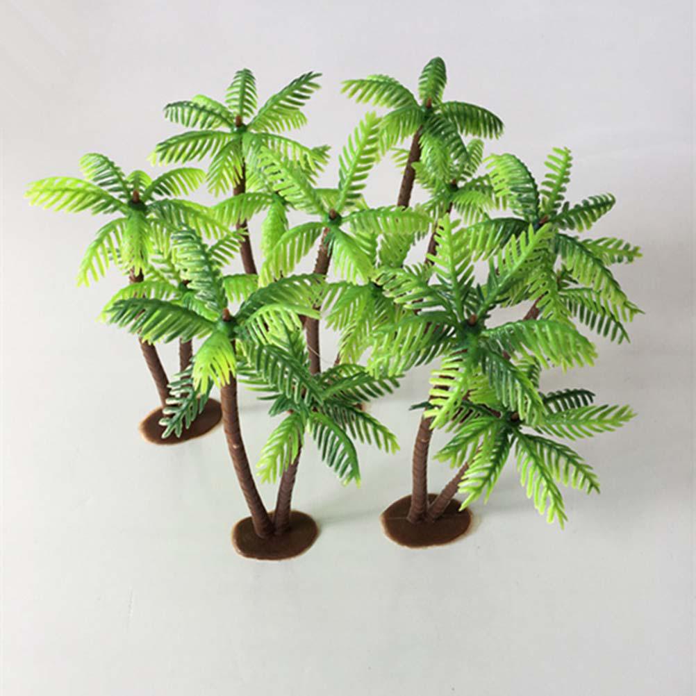 Tree Palm Trees Mini Decor Landscape Artificial Model Miniature Bonsai Tank Fish Scenery Decoration Aquarium Cake Topper Plant