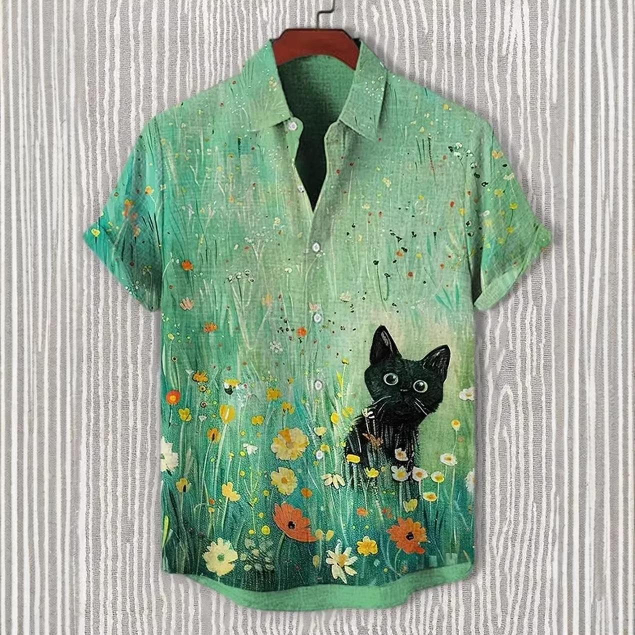 

Men s Summer Short Sleeve Hawaiian Shirt Beach Holiday Print Shirt Top 100% Polyester 5XL