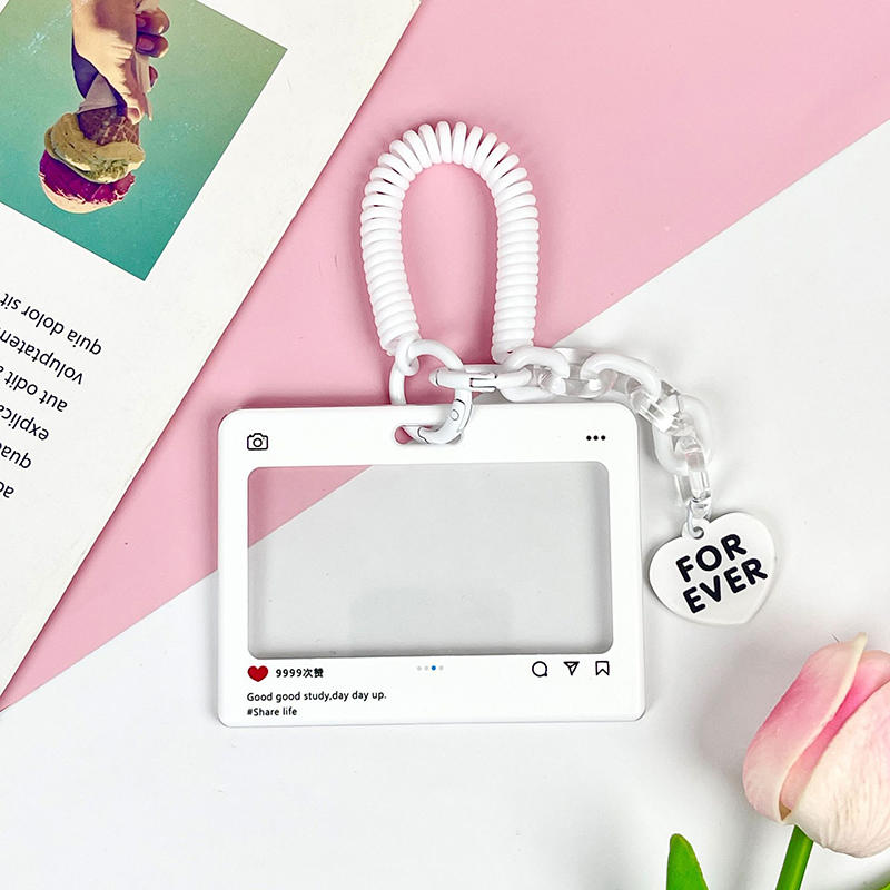 Dialog Box Transparent Card Cover Student Cartoon Slider Card Pack Game Card ID Card Set Pendant Anti-lost Card Holder