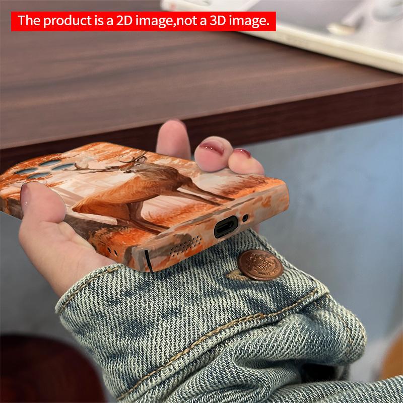 2DFlat Xiaomi Redmi phone caseAutumn Deer in Forest Art Phone Casesuitable for Redmi Note 11 12 13 14 A3 K80 15 17 Ultra