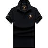 TrendHub Solid Plus Size Polo Shirt Men Casual Short Sleeve Lapel Button Shirt Embroidery