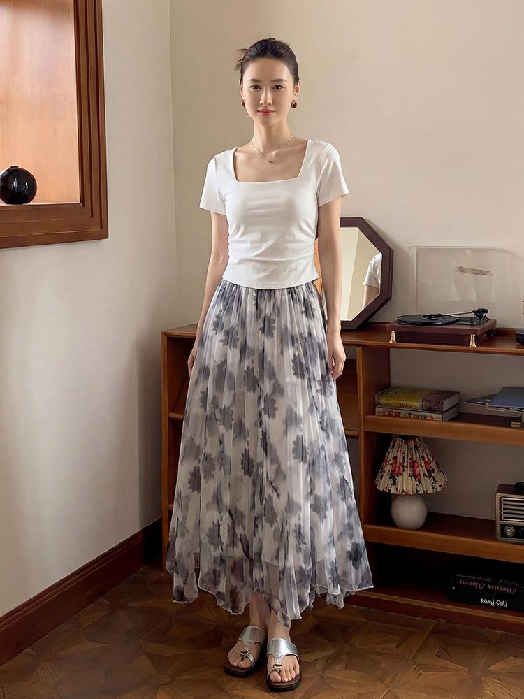 Fei Yuan Irregular Hem Midi Skirt - Women's Early Spring Fashion