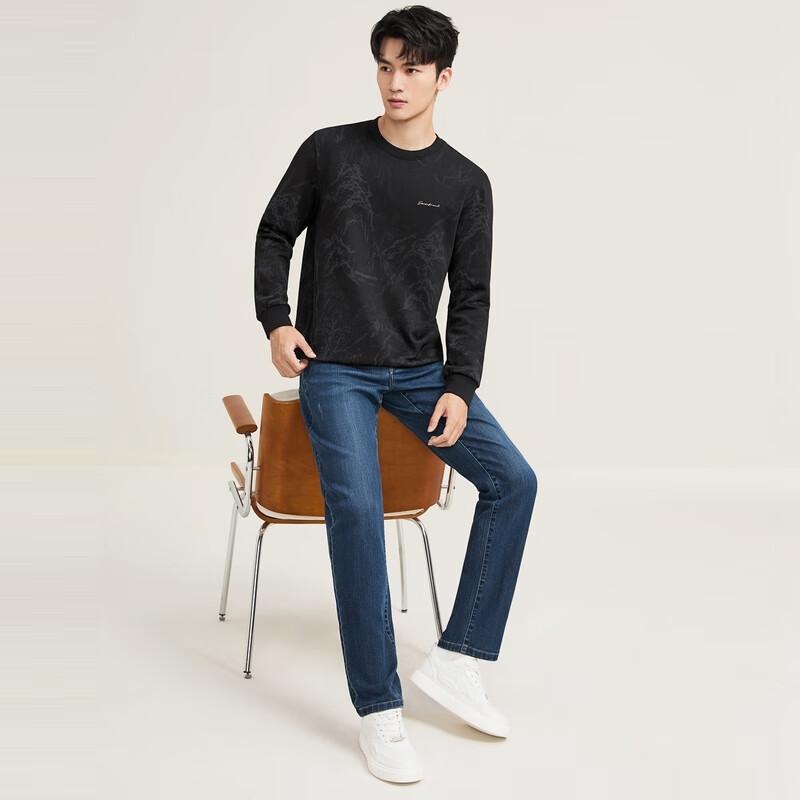 SEVEN Men's National Style Mountain Print Brushed Sweatshirt