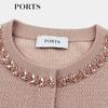 PORTS Women's Beaded Collar Lambswool Blend Cardigan