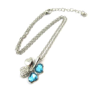 [N6336] - Designer Necklace 'Sissi' Blue Clover