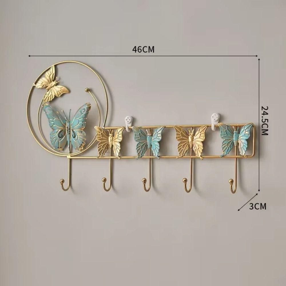 Nordic Style Hanging Key Holder Handmade Metal Storage Rack Iron Art Coat Hanger  Room Decorative