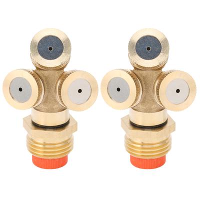 2 Piezas G1/2 Aspersor Rociador de Alta Presión 3 Agujeros Cabezal de Boquilla de Riego con Malla Filtrante para Jardín