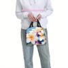 1pc a Colorful Thermal Bag Featuring Bright Tropical Flowers. This Insulated Bag Is Not Intended for Direct Food Contact And Is