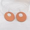 Hollow Big Round Circle Wood Pendant Earrings Eye Catching Women Exaggerated Minimalist Simple Geometric Jewelry Brincos Present GiftExaggerated