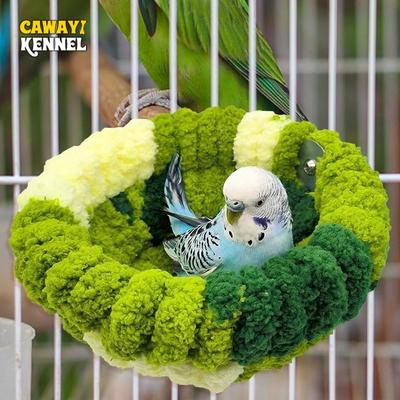 Herbst Winter Warm Gemütlich Vogelnest Plüsch Papagei Rundes Schlafbett Haus Spielzeug für Kleintier Haustier Vogel Papageienkäfig Zubehör