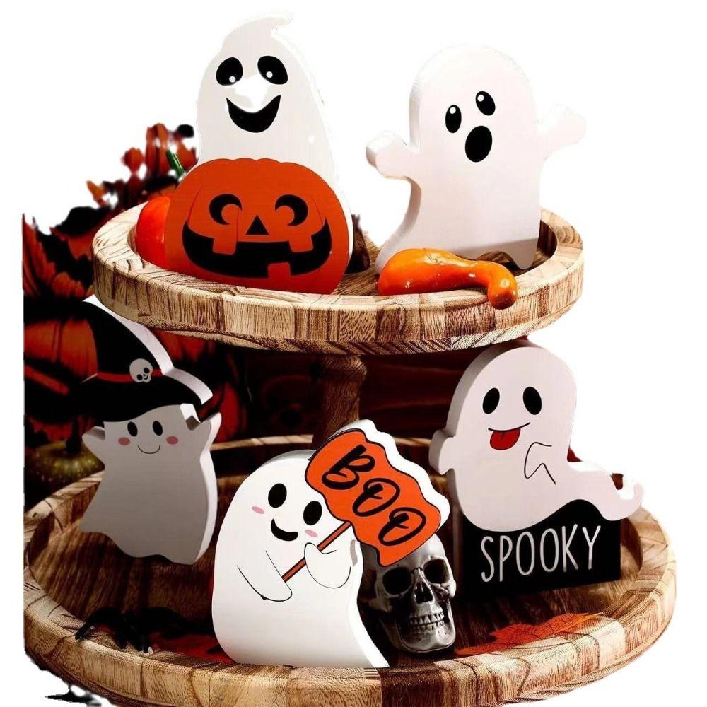 

3Pcs/Set Funny Cute Ghost Table Ornament Creative Halloween Ghost Decor Flower Pot Ornament