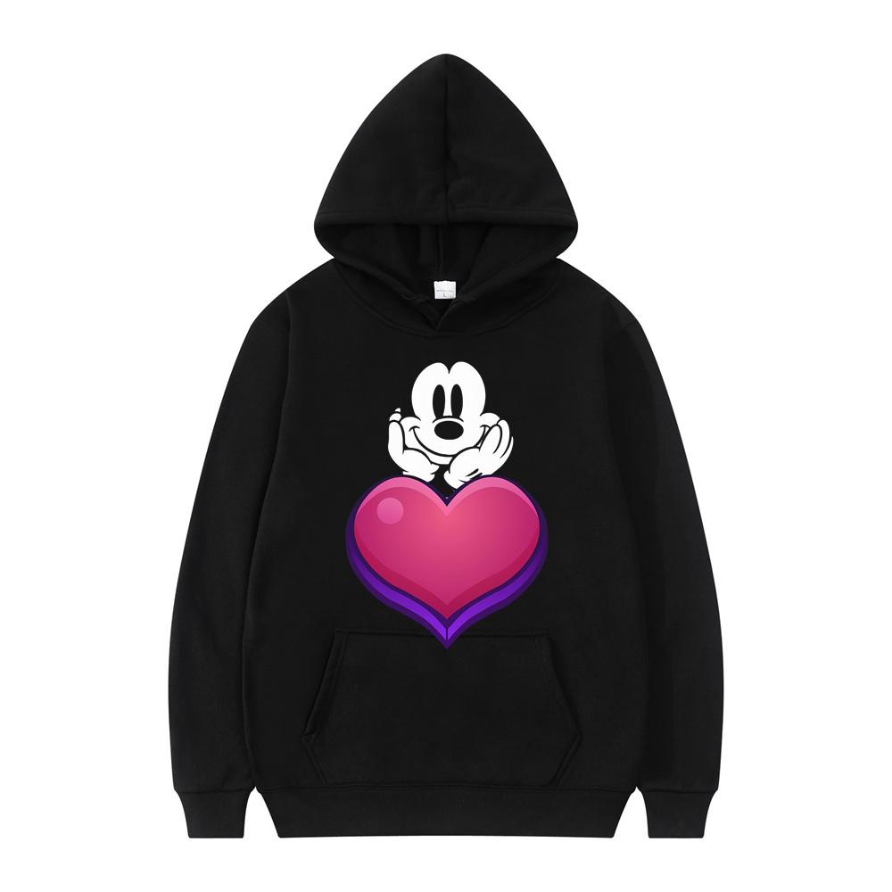 Disney Mickey Mouse Men Hoodie Cartoon Anime Women Pullover Tops Spring Autumn Sweatshirt New Fashion Sports Oversized Clothing