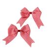 Strawberry Bow Y2K Style Balletcore Mini Bowler Hat Hair Clip Mini Top Hat Bow Plaids Hair Clip Strawberry Style