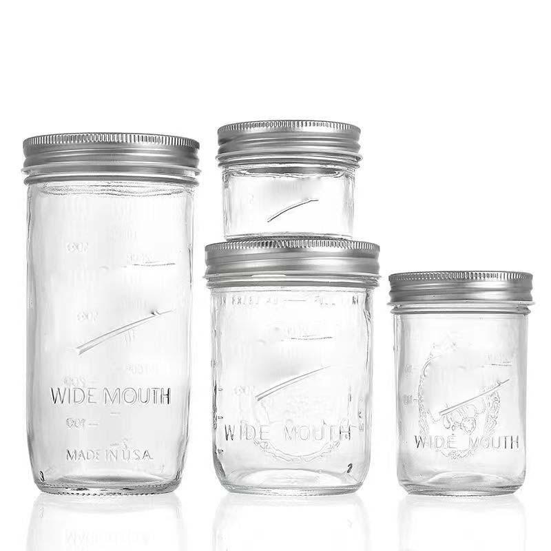 American Style Glass Mason Jar - Transparent Oatmeal Storage, Jam Bottle, Retro Beverage Cup