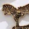 Retro Rocking Horse Brooch Vintage Style Horse Lapel Pin Alloy Horse Brooch Pin with Floral Patterns for Men Women Coat Scarf Hat Outfit Accessory