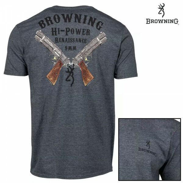 

Темно-синяя футболка унисекс Browning Hi Power 9mm Shooting Heather S