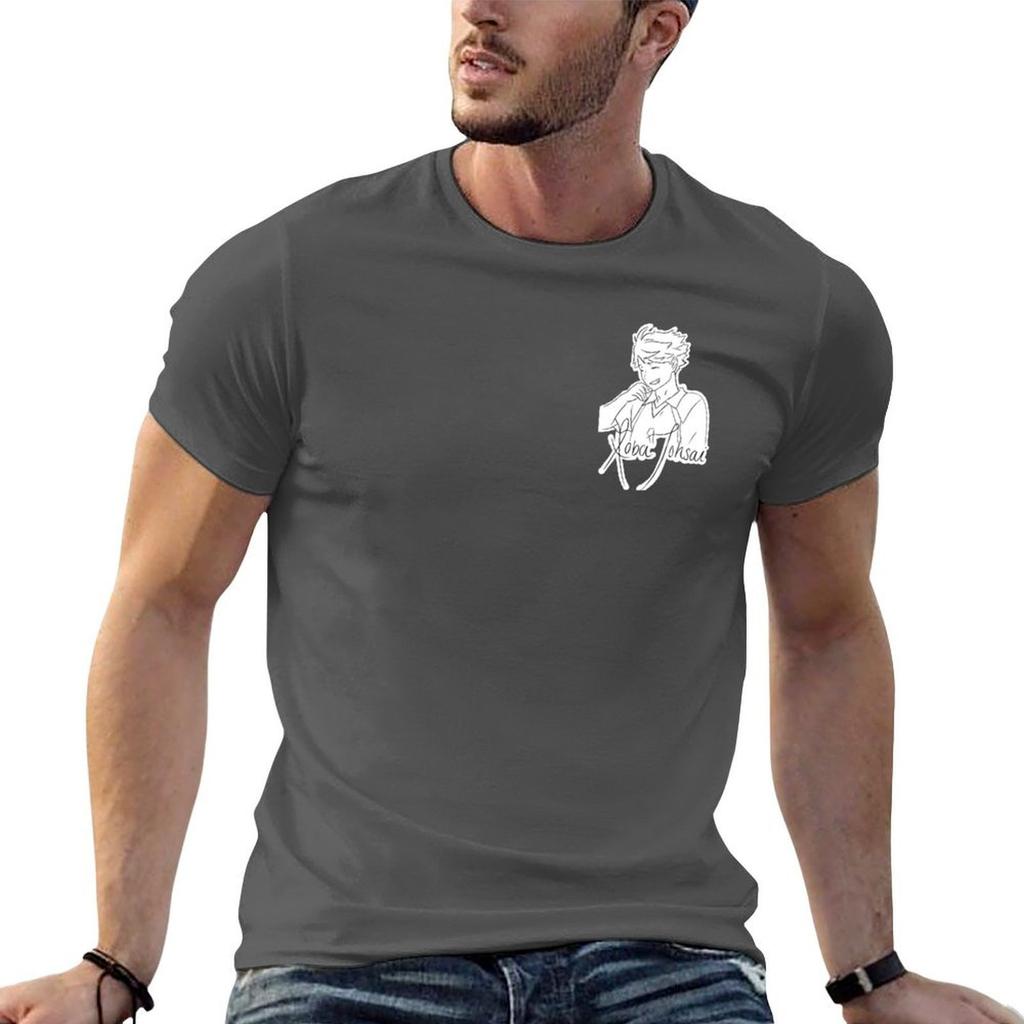 Schwarz-Weißes Oikawa Tooru Design T-Shirt Entspannte Passform Lässiges Kurzarmoberteil