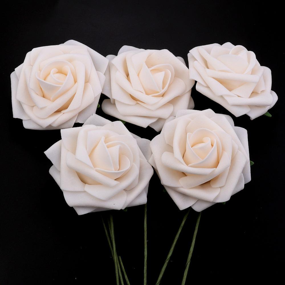 25Pcs Artificial Flowers Roses Fake Flowers For Home Decor DIY Wedding Bride Decoration Bouquet Party Supplies Garland Accessory