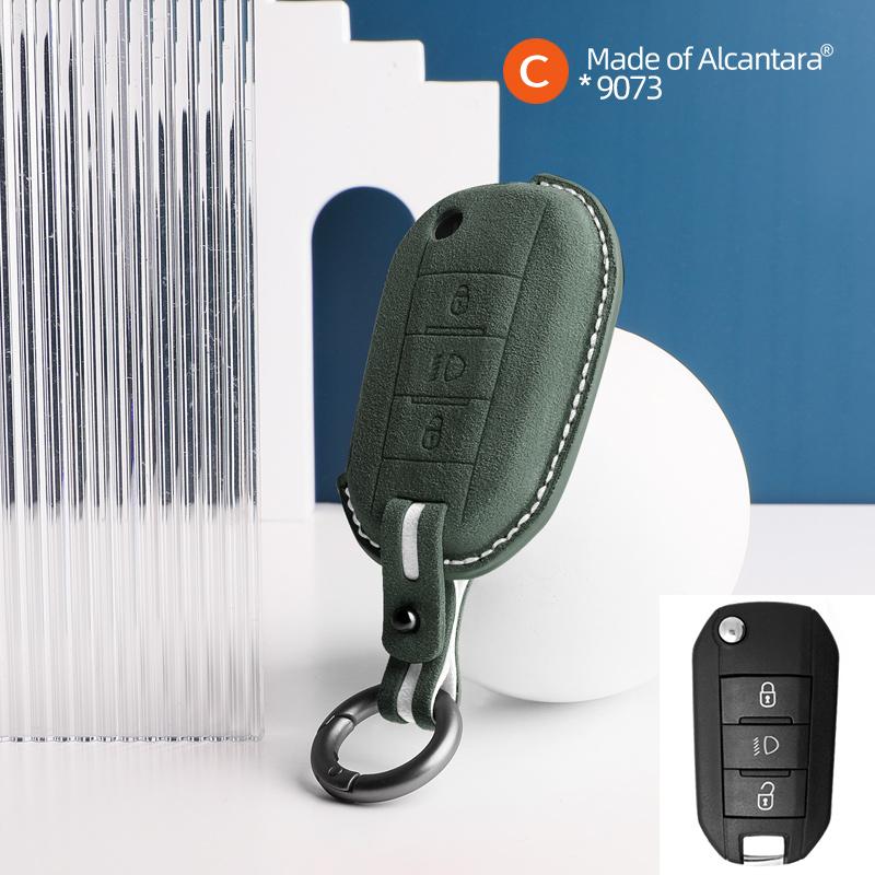 New suede Car Key protection shell For Peugeot 208 308 408 508 2008 3008 4008 5008 For Citroen C3 C4 CACTUS C6 C8 accessories