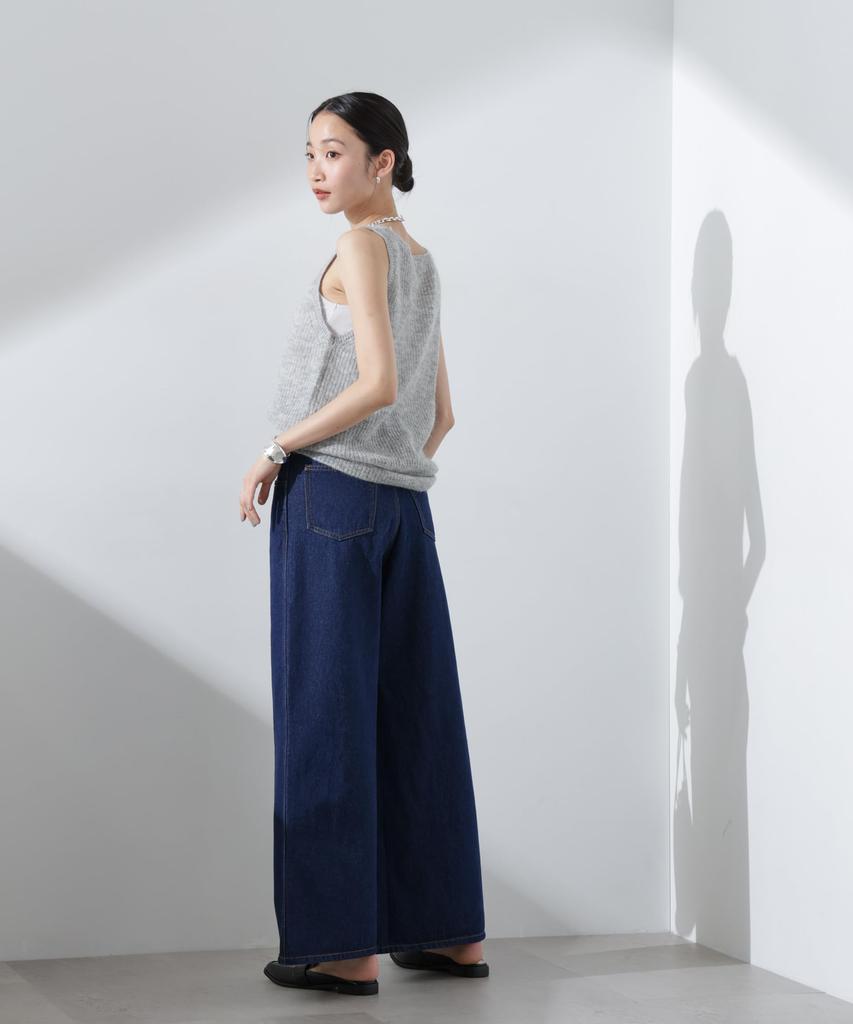 Nano Universe Wide Denim Pants (Can Be Paired with Other Items) Women's Size 38 (121cm) D.Navy (Product Code: 673-5127309)