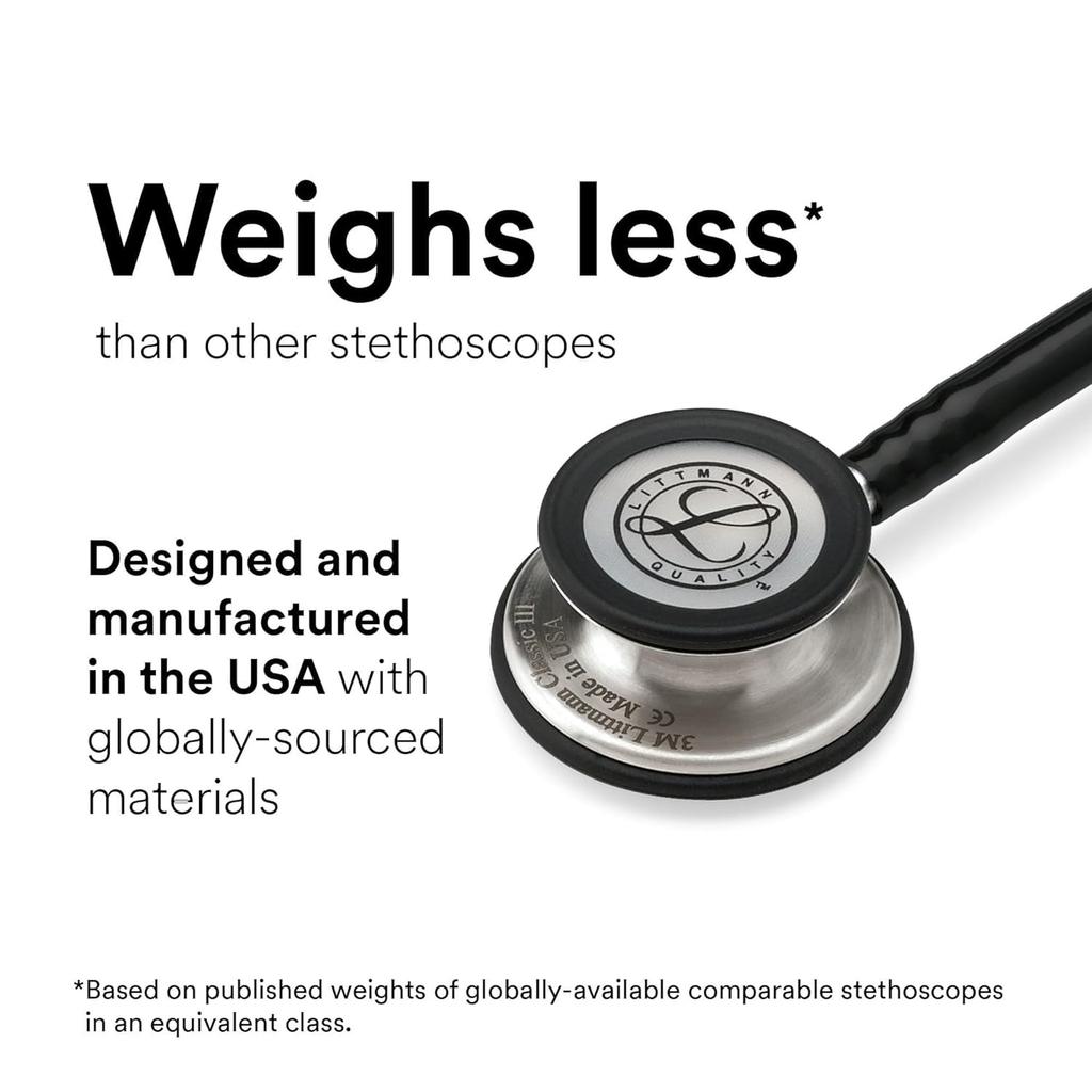 Classic Stethoscope 5832 Binaural Stethoscope with Adult and Pediatric Chestpiece Lavender 3M™ Littmann® III™ Single-Tube (Silver/Stainless Steel),