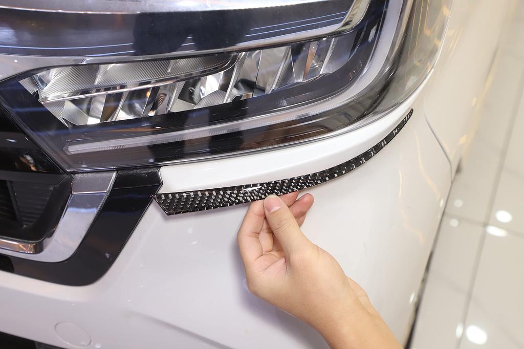 METYOUCAR Headlight Front Lamp Decals for Honda JF3 JF4 Left and Right Carbon Fiber Eyebrow Trim Easy Car Custom Exterior Set of 2 Stickers, N-BOX