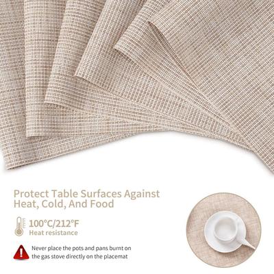 4/6/8 peças de jogos americanos de tecelagem de bambu, tapete de mesa, cozinha, almofadas à prova d'água, porta-copos para café, mesa de jantar, guardanapos, decoração para casa