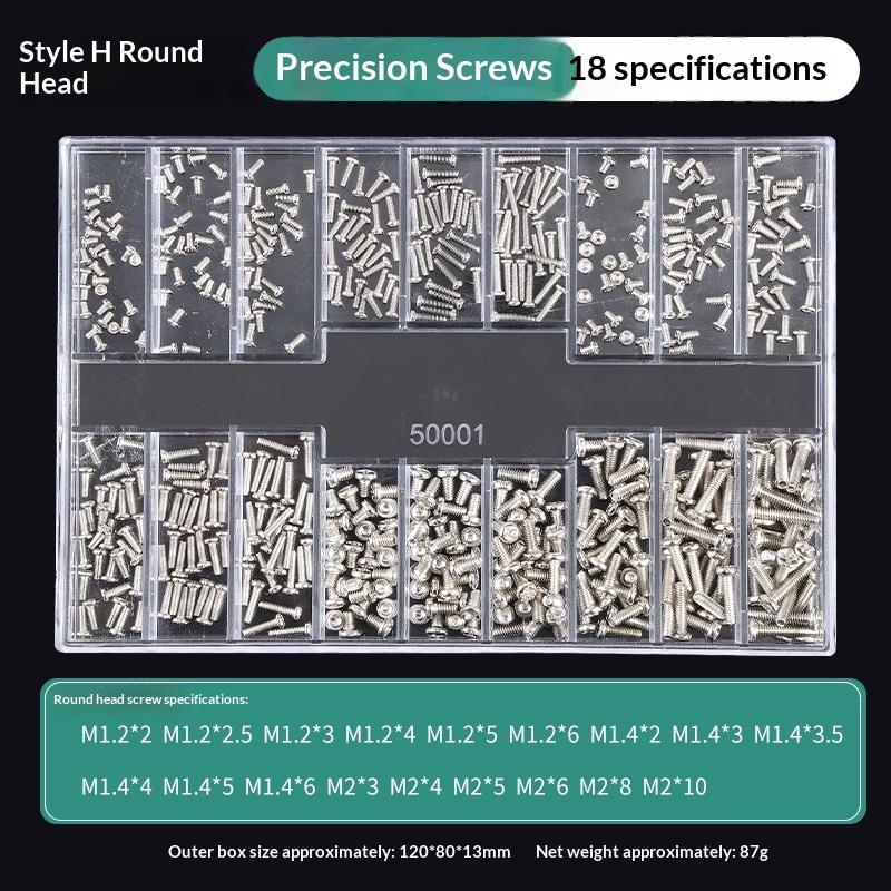 1 Set Watch Screw Box 18 Types Screws Kit Mini Flat Head Screw For Phone Tablet Camera Lens Laptop Repair Accessories