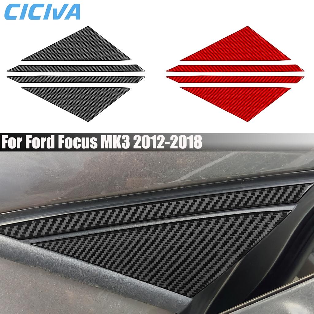 UZYJ9 Carbon Fiber Car Accessories A-pillar Decorative Panel Exterior Modified Cover Sticker Trim For Ford Focus MK3 2012-2018