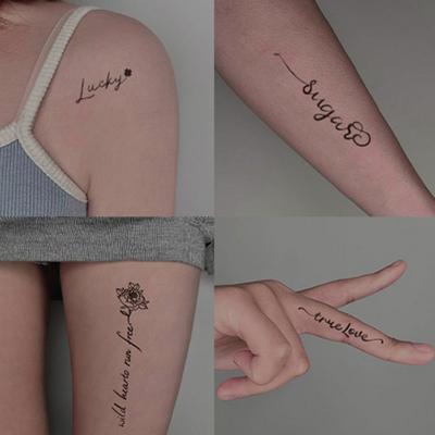 Gel Luna Semi-Permanent Chic Trendy Schriftzug Tattoo Sticker T-37, 1 Stück