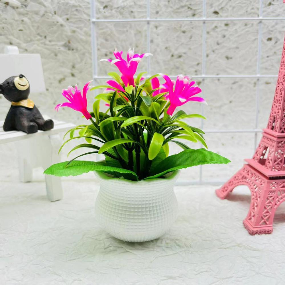 

Plastic Realistic Orchid Square Pot Potted Plant For Wedding And Hotel Display