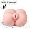 1 stk mannlige onanere, lommepussy onanere med realistisk teksturert tett vaginal og anus for penisstimulering Voksen nytelse sexleketøy for menn