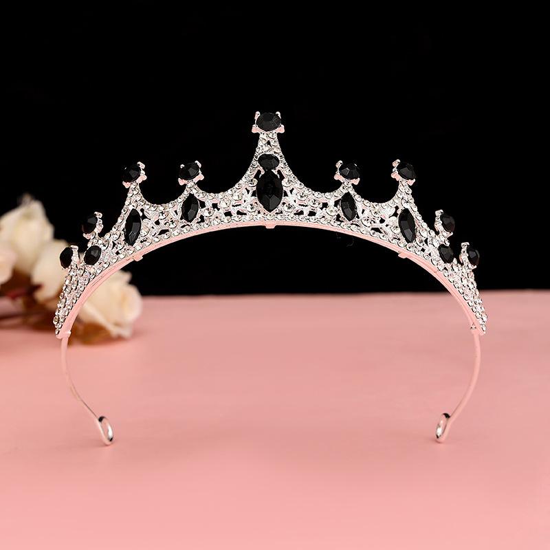 Black Baroque Crown Tiara Bride Eighteen Female Bar Mitzvah Birthday Princess Crown