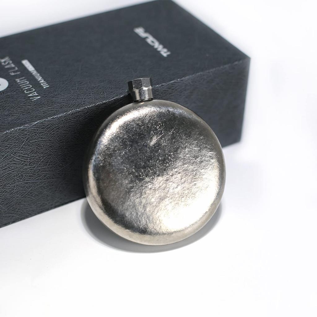 TIANDLIFE Skittles Titanium 160ml Flask with Funnel Compact Whiskey Wine Alcohol Sake Fuel Bottle Portable Bottle Lightweight Camping Outdoor Stylish