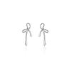 Sterling Silver Filigree Bow Earrings: Elegant Mori Style Studs for Women