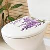 Elegant Purple Vine with Leaves and Flowers Toilet and Wall Sticker Set Waterproof Self-Adhesive Removable Decal for Bathroom WC Home Decor