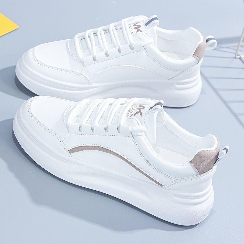 Fashion Women's Shoes Little White Shoes Women's 2025 Spring New Versatile Soft Leather Board Shoes Breathable Muffin Bottom Sports Casual Shoes