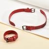 Niche Design Heavy Metal Rivet Red Leather Necklace Collar, A Two-Wear Leather Bracelet Removable Tide