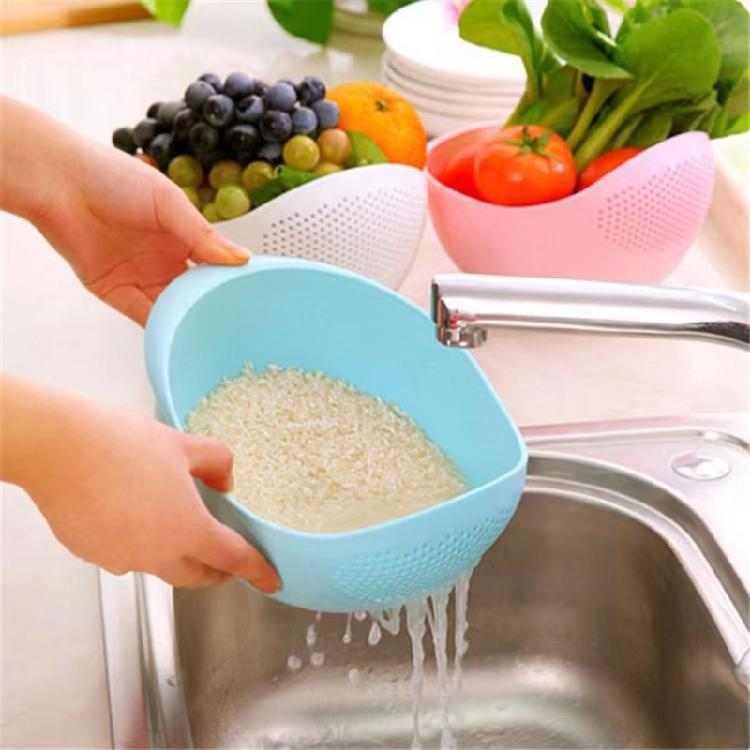 Kitchen Drain Basket Fruit Bowl Plastic Rice Washing Bowl Colander Rice Bowl Strainer Basket Homes Kitchen Organizers