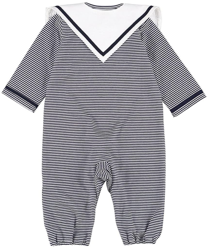 [Wacoal Baby] Baby-Strampler mit Lätzchen, 100% Baumwolle (Körper), Jersey-Stoff, Geschenk, Langarm, Vorne zu öffnen, BGU573 KO, 50-70