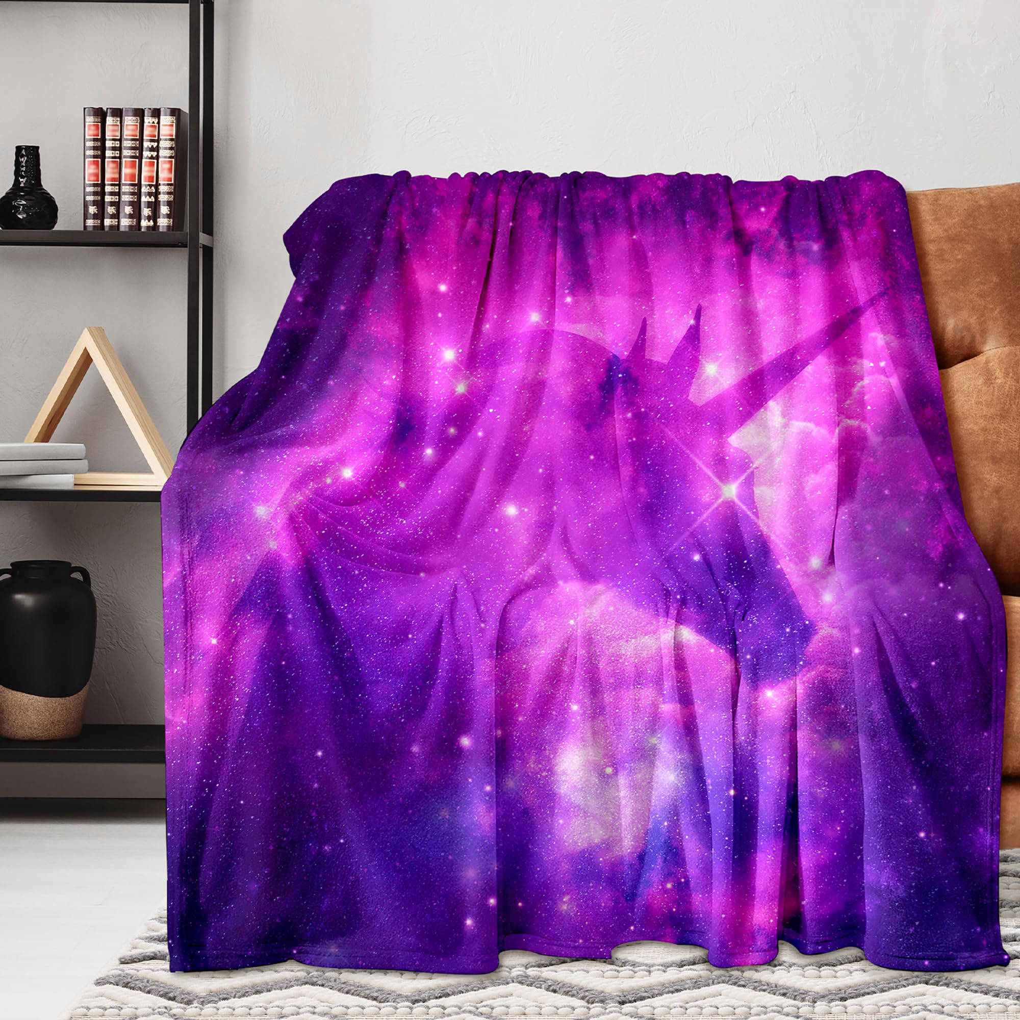 

Cute Unicorn Throw Blanket, Soft Lightweight Flannel Magical Cartoon Unicorns Blankets for Living Room Bed Sofa Couch Decor Gift 80x120cm