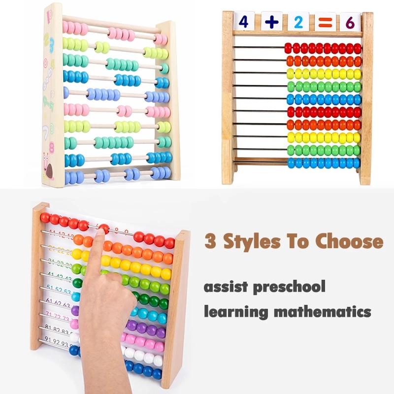 Montessori Math Toys Wooden Abacus Addition&Subtraction Arithmetic Learning Abacus Thinking Game Educational Toys For Children